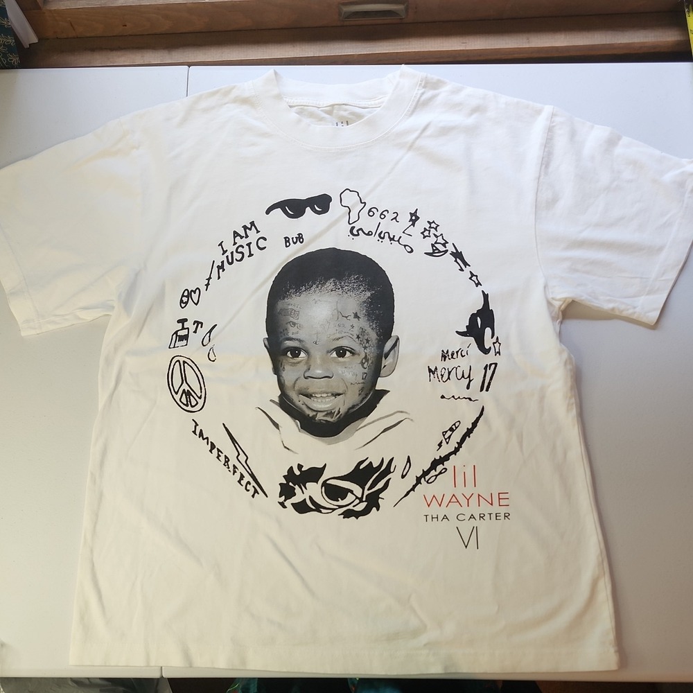 Lil Wayne Tha Carter VI Graphic Print White Men's Short Sleeve T-Shirt Size M